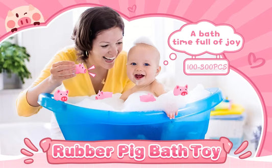 Yamo Play Mini Rubber Pig Bath Toys Bulk Set